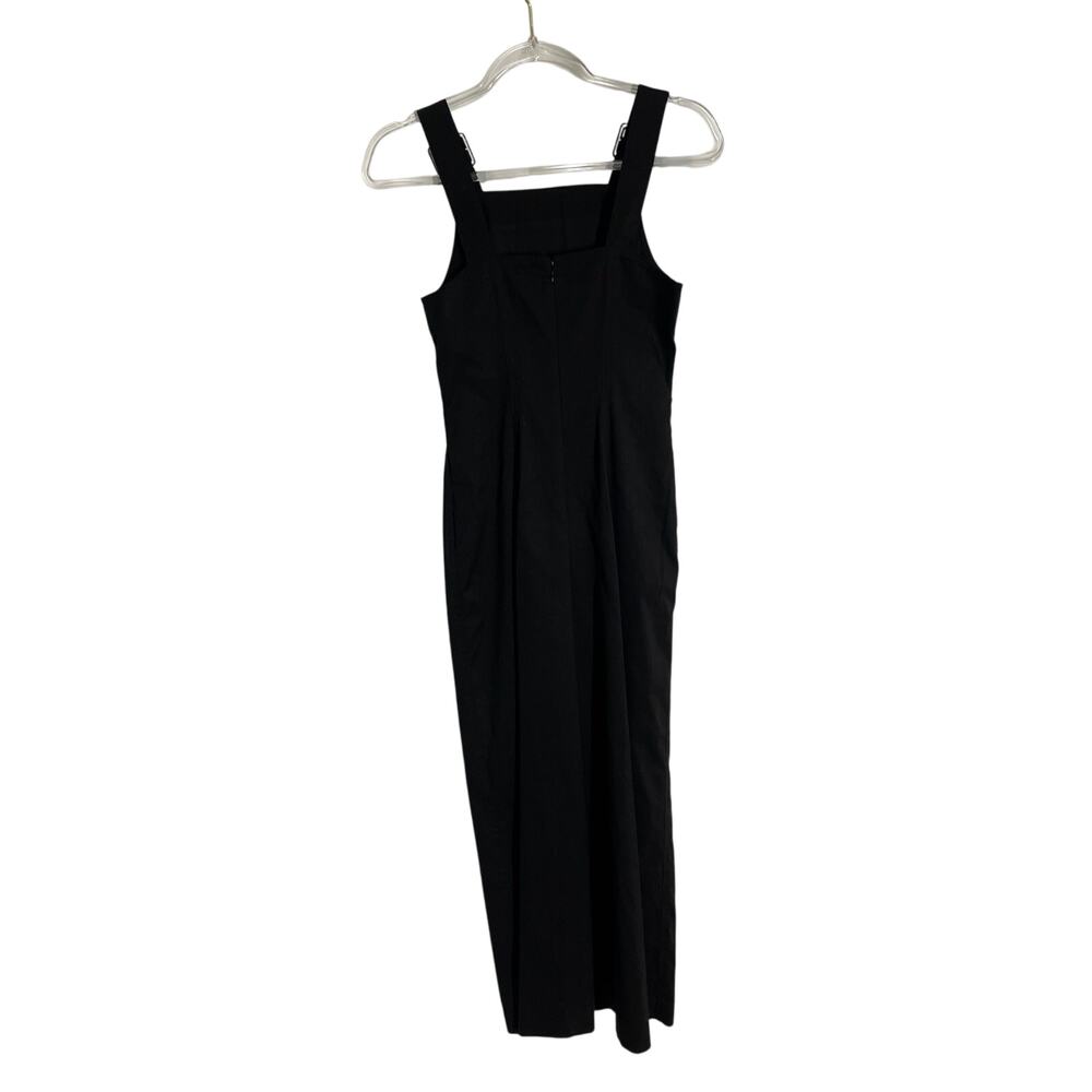Club Monaco Women Self Buckle Jumpsuit Black Tank Cropped Pants Size 0 - Picture 5 of 7